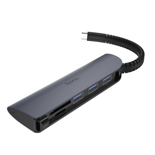HOCO HB17 Easy connect Type-C adapter(Type-C to USB3.0*3+SD+TF)