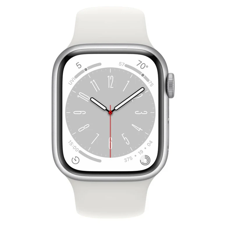 Apple Watch 8 MNKE3 45mm St/Steel Silver White Sport Band, GPS+LTE