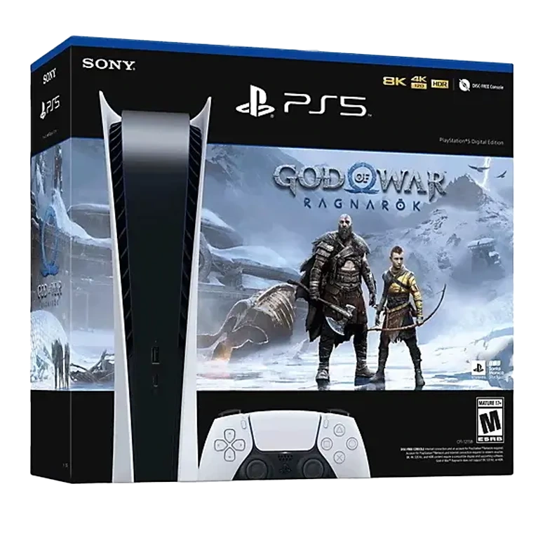 PlayStation 5 Digital Edition, Белый, "God of War Ragnarök"