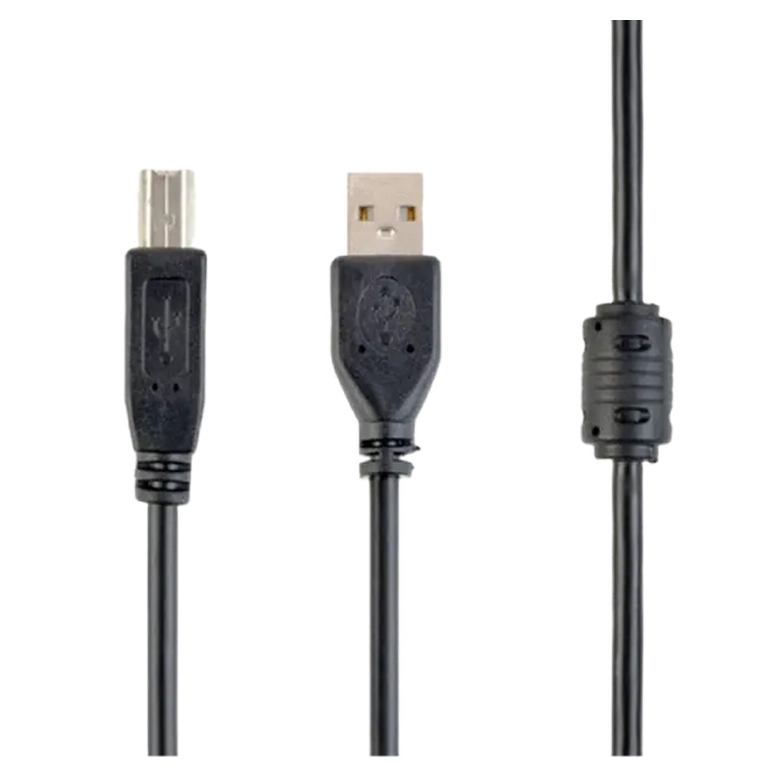 Cable USB, AM/BM,   1.5 m,  Retail pack, Cablexpert, Black, CCFB-USB2-AMBM-1.5M