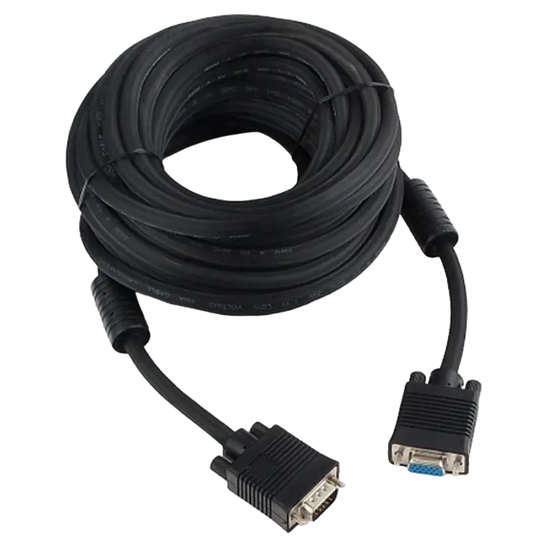 Cable VGA Premium Extension 10.0m, HD15M/HD15F Black, Cablexpert, dual-shield w/2*ferrite core 3