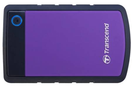 2.0TB (USB3.1) 2.5" Transcend "StoreJet 25H3P", Purple, Rubber Anti-Shock, One Touch Backup