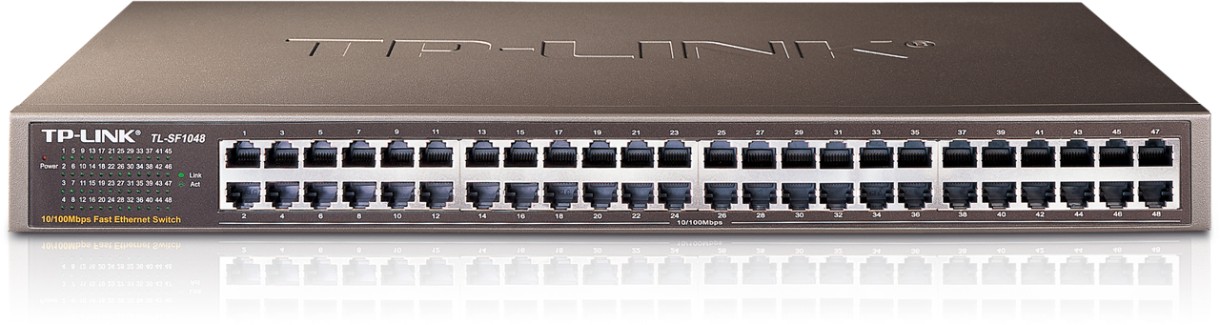 48-port 10/100Mbps Switch  TP-LINK "TL-SF1048", 1U 19" Rack Mount, Metal Case