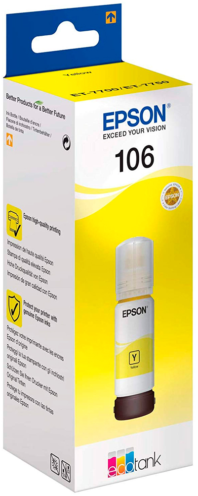 Recipient de cerneală Epson 106 EcoTank Yellow Ink Bottle (C13T00R440)