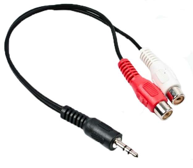 CCA-406 3.5mm stereo plug to 2 x phono sockets 0.2 meter cable, Cablexpert