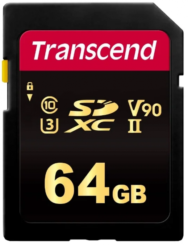 .64GB  SDXC Card (Class 10) UHS-II, U3, Transcend "TS64GSDC700S" Ultra High Speed (R/W:285/180MB/s)