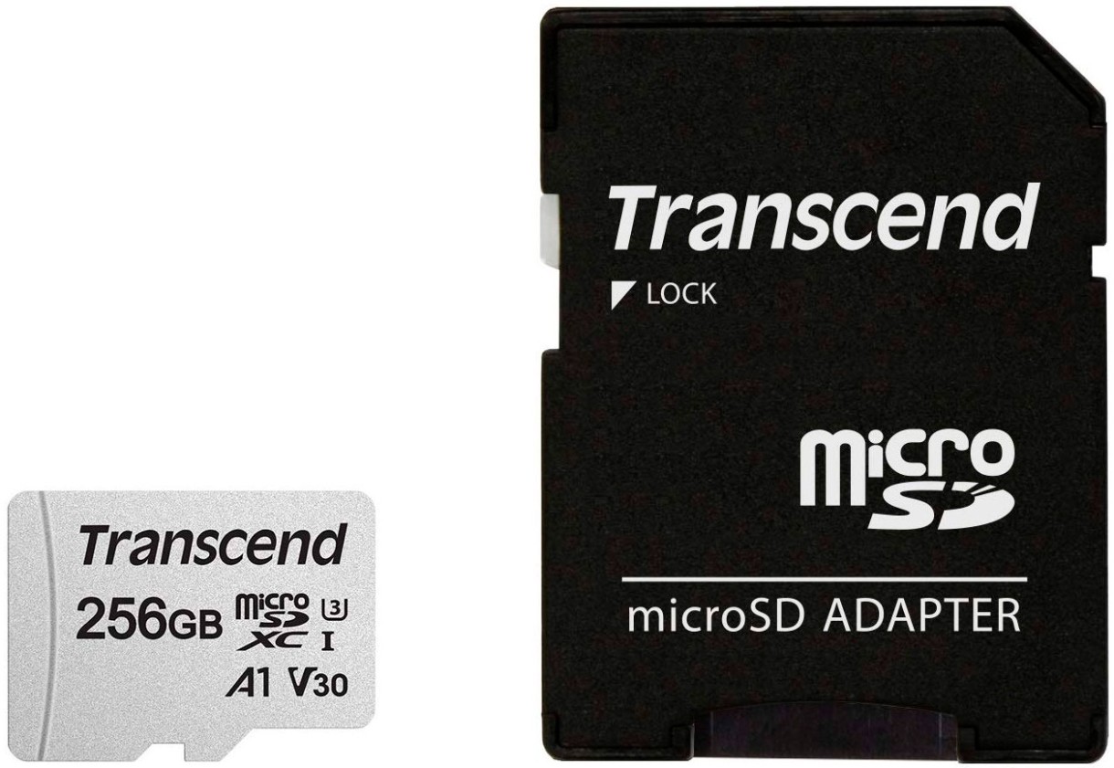 Карта памяти Transcend 300S 256GB Class 10 UHS-I U1 +SD adapter (TS256GUSD300S)