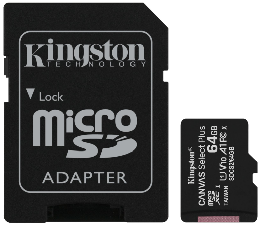 Сard de memorie Kingston microSD 64Gb Class10 A1 UHS-I + SD Adapter (SDCS2/64GB)