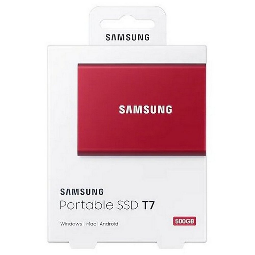 SSD portabil extern Samsung Portable SSD T7, 500 GB, Roșu (MU-PC500R/WW)