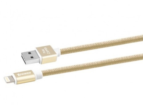 Кабель для зарядки и синхронизации Xpower Micro cable Nylon, USB Type-A/micro-USB, 1м, Золотистый