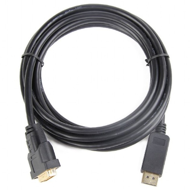 Видео кабель Cablexpert CC-DPM-DVIM-6, DisplayPort (M) - DVI-D (M), 1,8м, Чёрный
