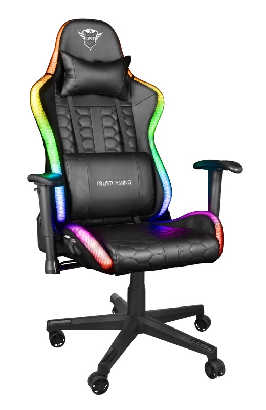 Игровое кресло Trust GXT716 RIZZA / 150kg / 155 - 195cm / RGB LED Illuminated / Black