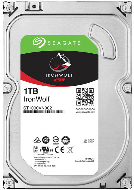 3.5" HDD 1.0TB Seagate ST1000VN002 IronWolf™ NAS, 5900rpm, 64MB, SATAIII