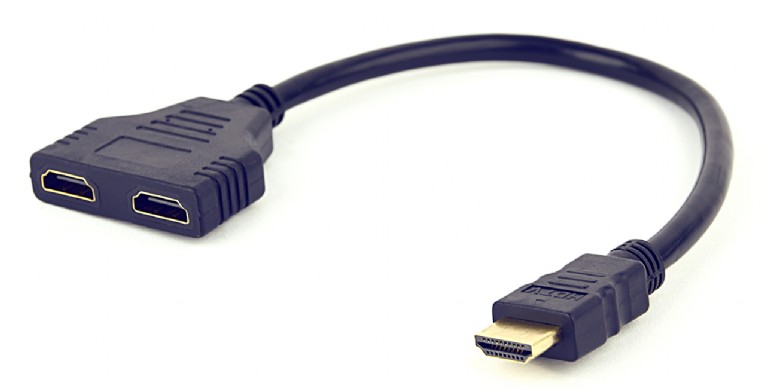 Splitter HDMI 2 ports - Cablexpert - DSP-2PH4-04, Passive HDMI dual port cable, Sends a single HDMI signal to 2 separate monitors, projectors or TV’s