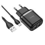HOCO N4 Aspiring dual port charger set for Micro Black