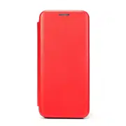 Flip case Smooth/plain leather for Samsung Red
