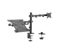 Gembird MA-DA-03, Adjustable desk mount with monitor arm and notebook tray, Supports monitors up to 32" and notebooks up to 15.6", black