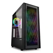 Корпус Sharkoon RGB WAVE / w/oPSU / Side panel / 4x120mm A-RGB LED / ATX / Black