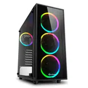 Корпус Sharkoon TG4 RGB / w/oPSU / Side panel / 4x120mm A-RGB LED / ATX / Black