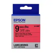 Tape Cartridge EPSON LK3RBP; 9mm/9m Pastel, Black/Red, C53S653001