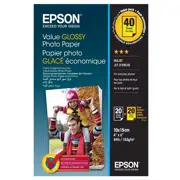 Paper Photo Epson 10x15, 183gr, 2x20 sheets - Value Glossy (BOGOF)