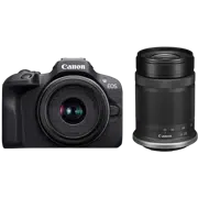Aparat Foto Mirrorless Canon EOS R100 Black & RF-S 18-45mm & RF-S 55-210mm KIT, Negru