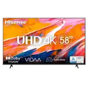 58" LED SMART Телевизор Hisense 58A6K, 3840x2160 4K UHD, VIDAA U6.0, Чёрный